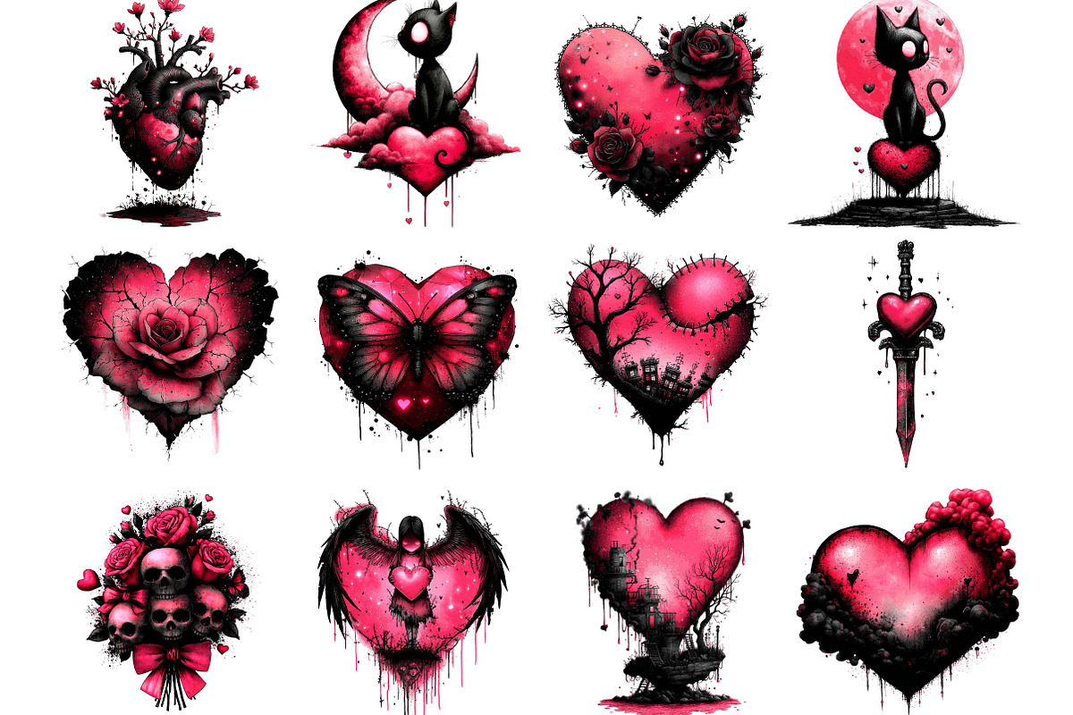 Gothic Valentines Day, an Illustration by Designking (Photo 2 of 5)