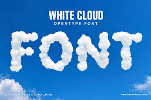 White Clouds Font, a Sans Serif Font by Handmadefont