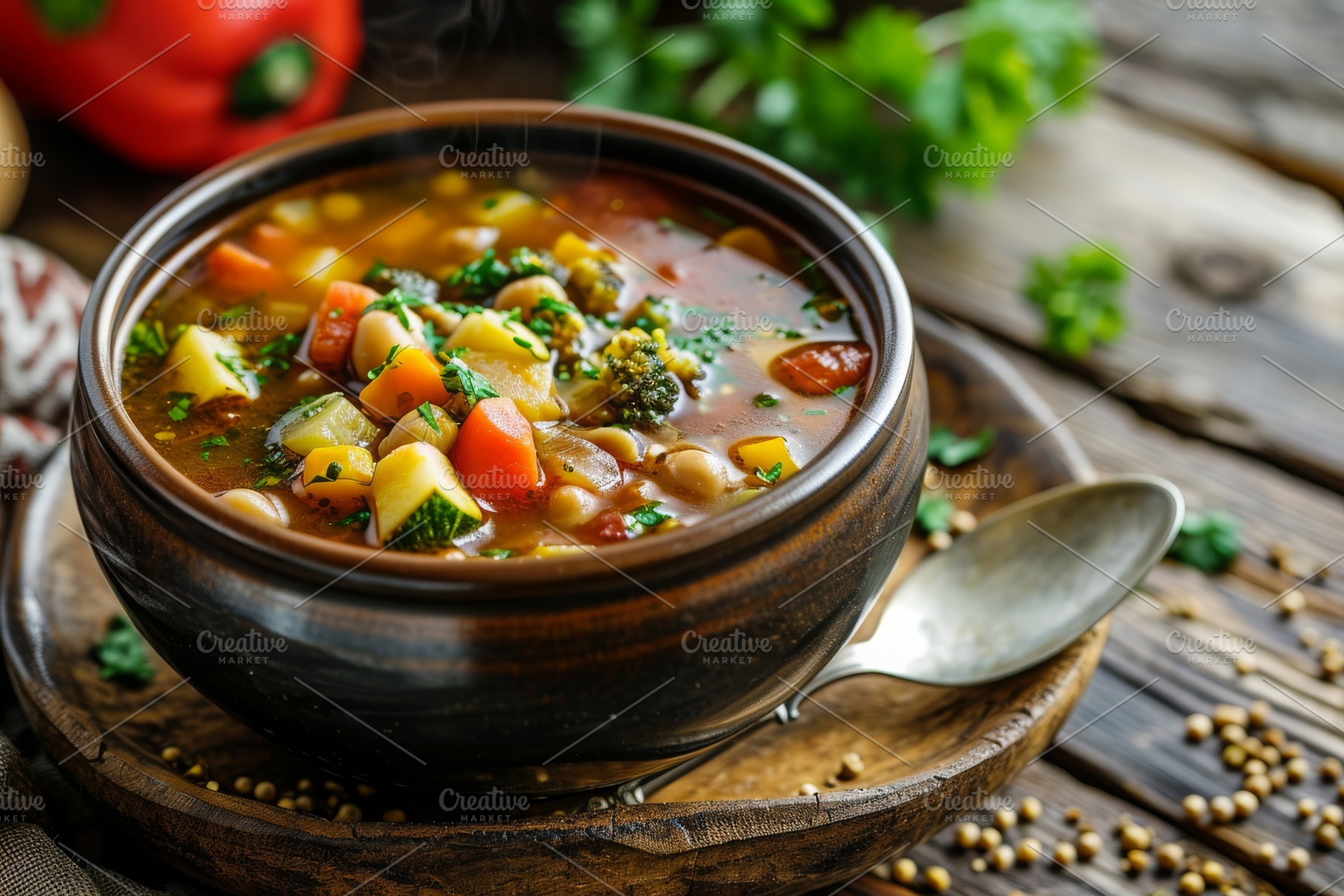 A bowl filled with vegetable soup si, a Photo by Iftikhar Alam