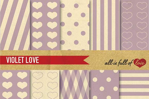 Lavender Patterns Vintage Paper Set preview 2