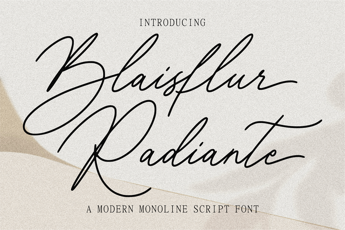 Blaisflur Radiante, a Script Font by Shopifont.co (Photo 1 of 13)