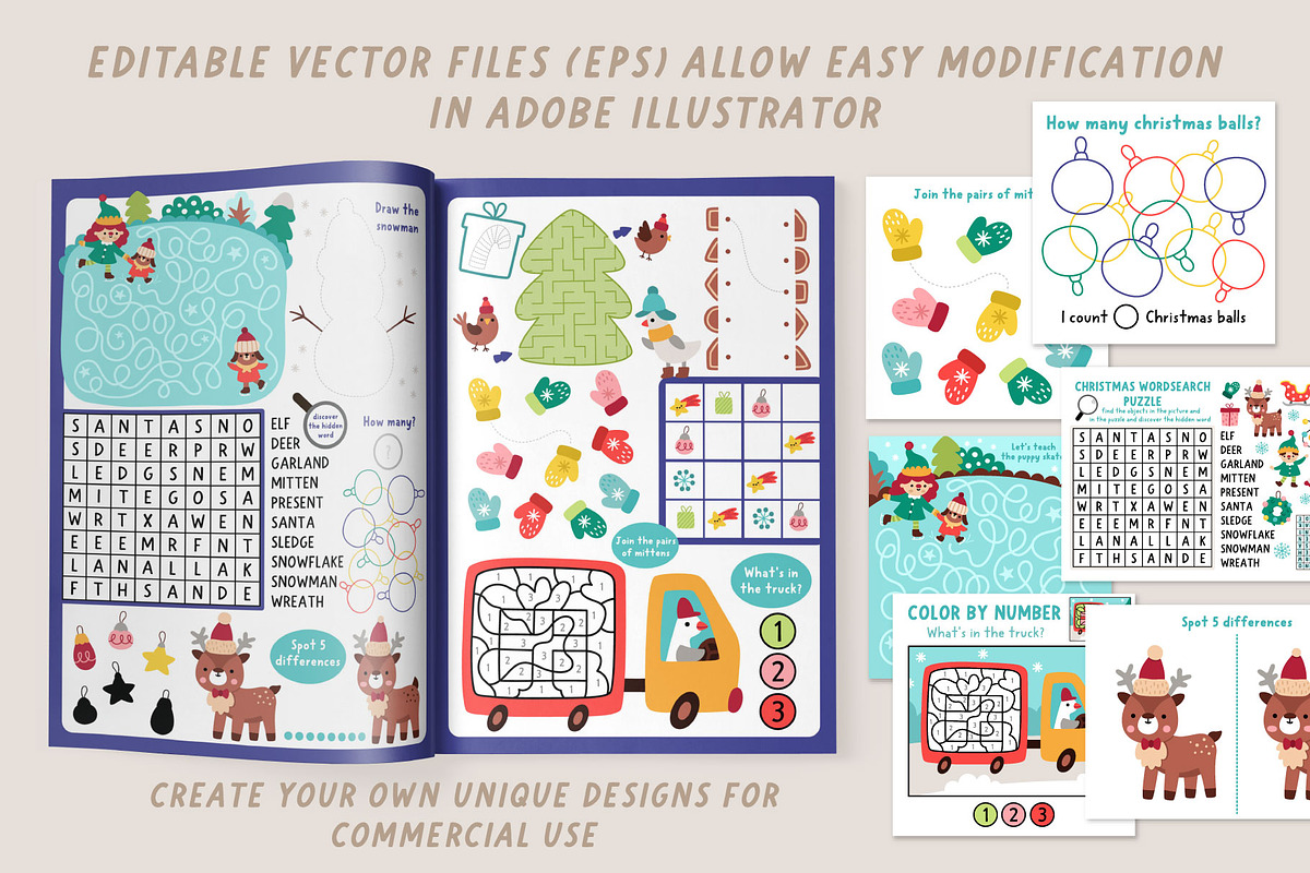 Christmas village games kit for kids, an Education Illustration by Lexi Claus (Photo 13 of 15)