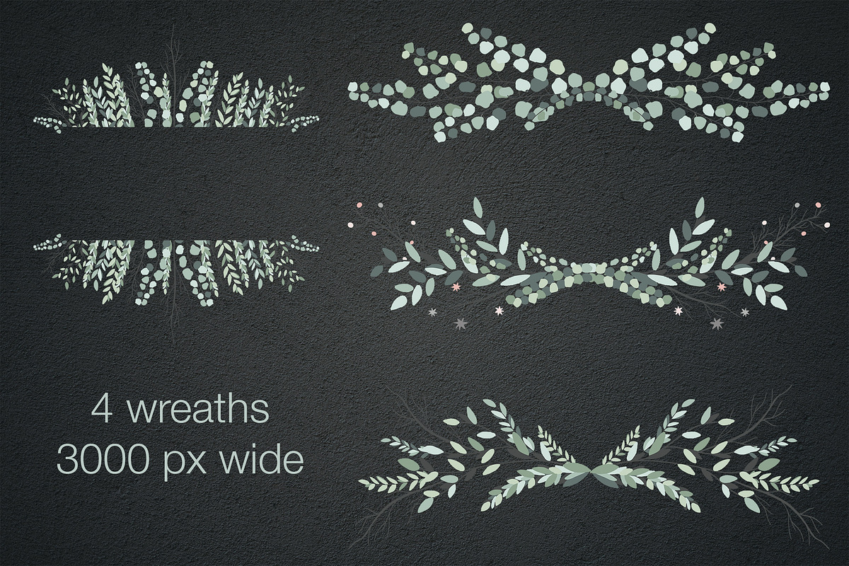 Greenery eucalyptus frames & wreaths, an Object Graphic by MariiaVD (Photo 8 of 9)