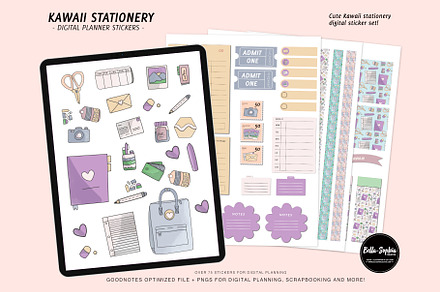 Kawaii Digital Planner Sticker Pack