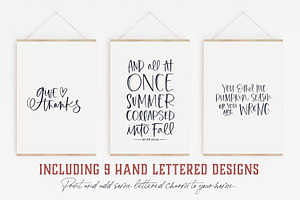 Autumn Harvest Lettering & Elements