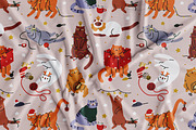 Cute Christmas cats seamless pattern, a Pattern Graphic by Good Studio (Thumbnail 5 of 5)