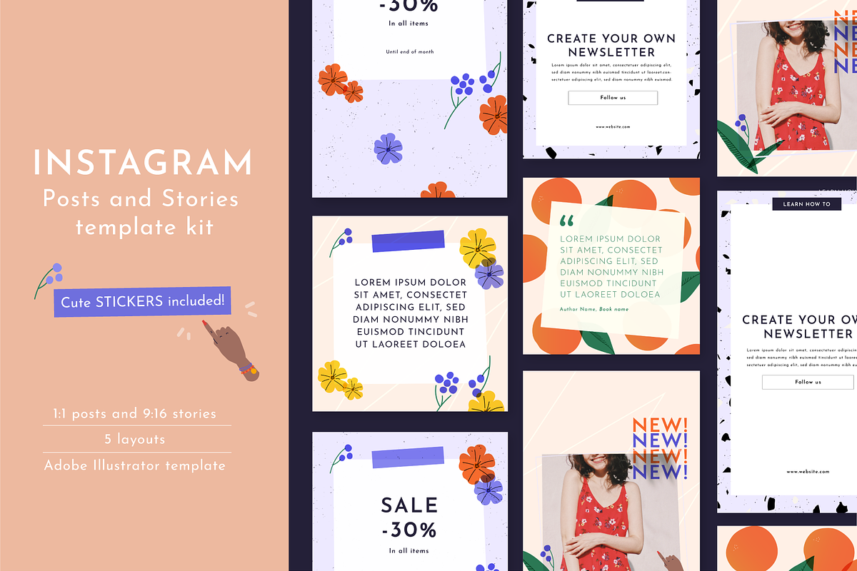 Instagram E-Commerce Templates, a Social Media Template by Marinastu (Photo 1 of 4)