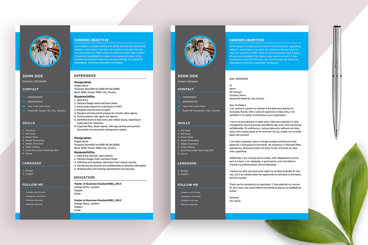 Modern Resume Template / Words, AI, a Resume Template by Annudesign (Photo 1 of 6)