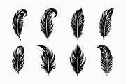 Feather Logo Vintage Silhouette, a Branding & Logo Template by Signatoro (Thumbnail 1 of 3)