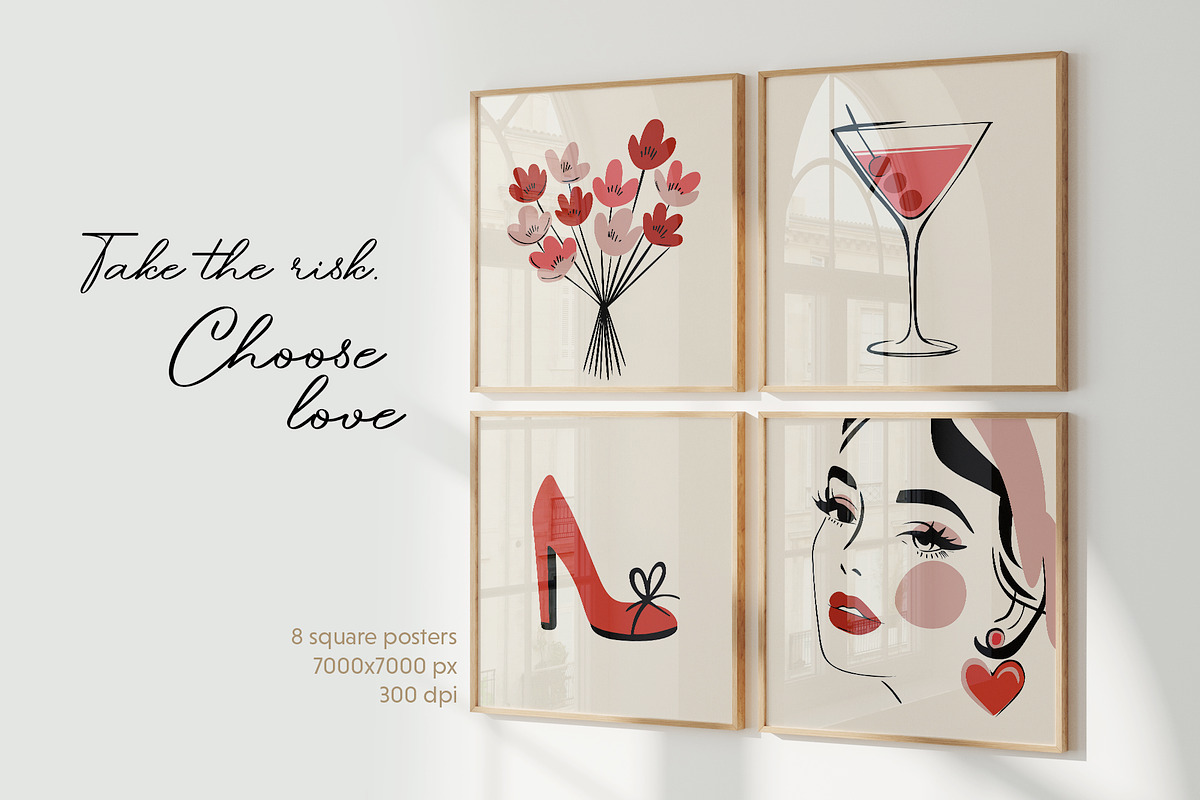 Game of Love romantic posters, a Background Graphic by MixedArt (Photo 8 of 11)