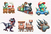 Dinosaurs watercolor clipart, an Illustration by CreationArt (Thumbnail 2 of 7)
