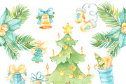 Christmas Watercolor Clipart, a Decorative Illustration by Natalya_Mona_Art (Thumbnail 4 of 8)