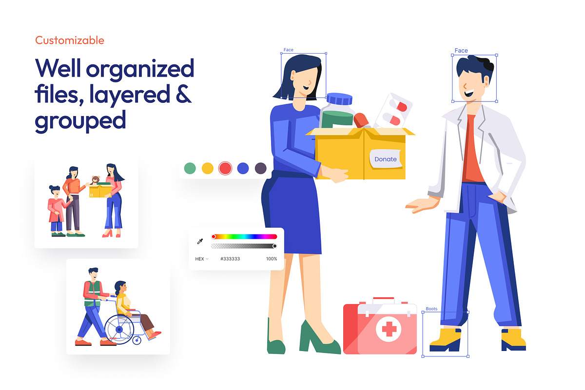 Charity and Donation Art Set, a Person Illustration by Vectors Market (Photo 3 of 7)
