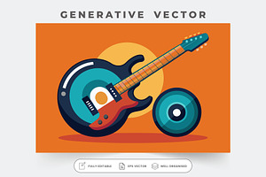 Guitar and vinyl records are showcas, a Graphic by Iftikhar Alam