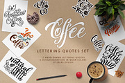 Coffee Quotes Lettering Set, a Decorative Illustration by Kandella's Art (Thumbnail 1 of 9)