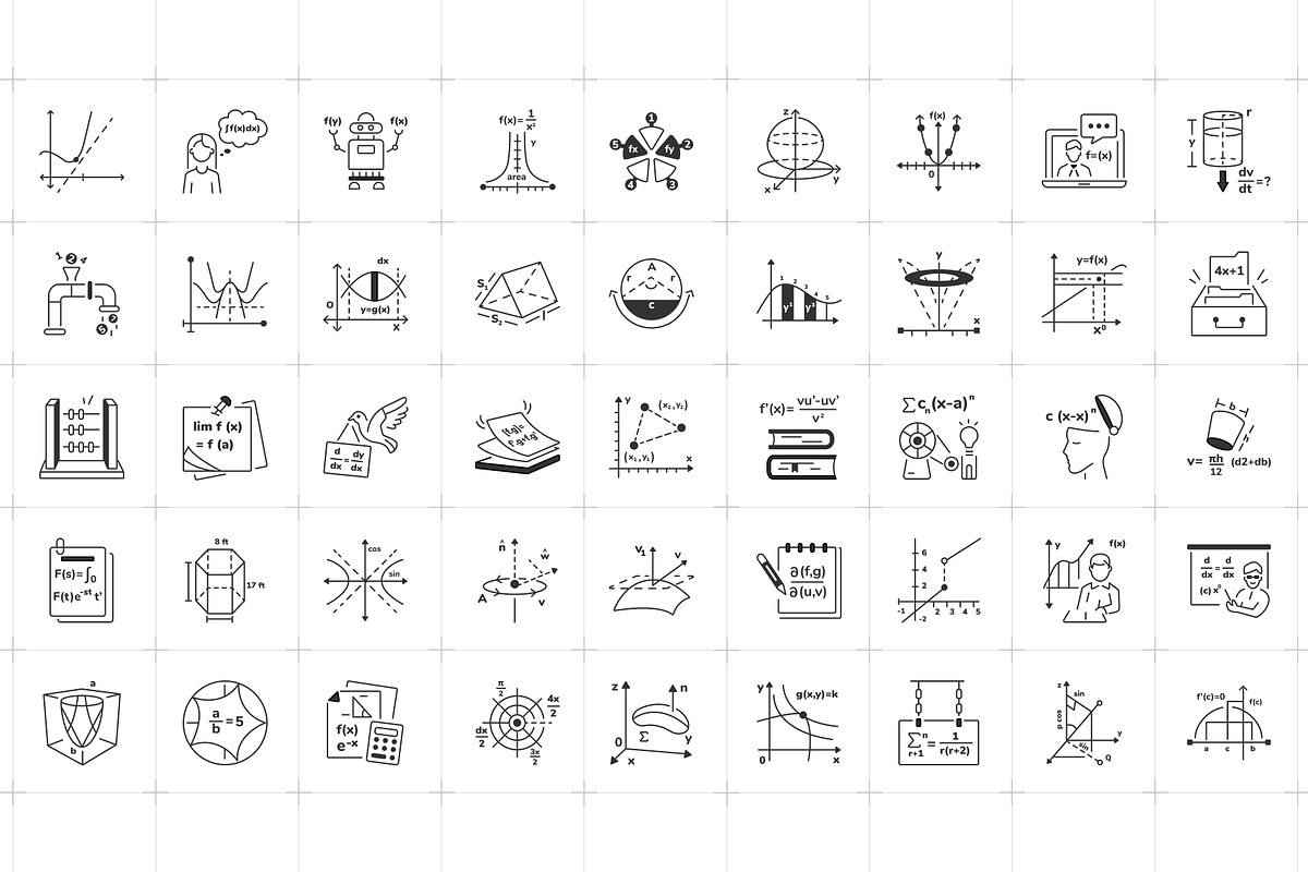 Linear Calculus Icons, an Outline Icon by Prosymbols (Photo 4 of 5)