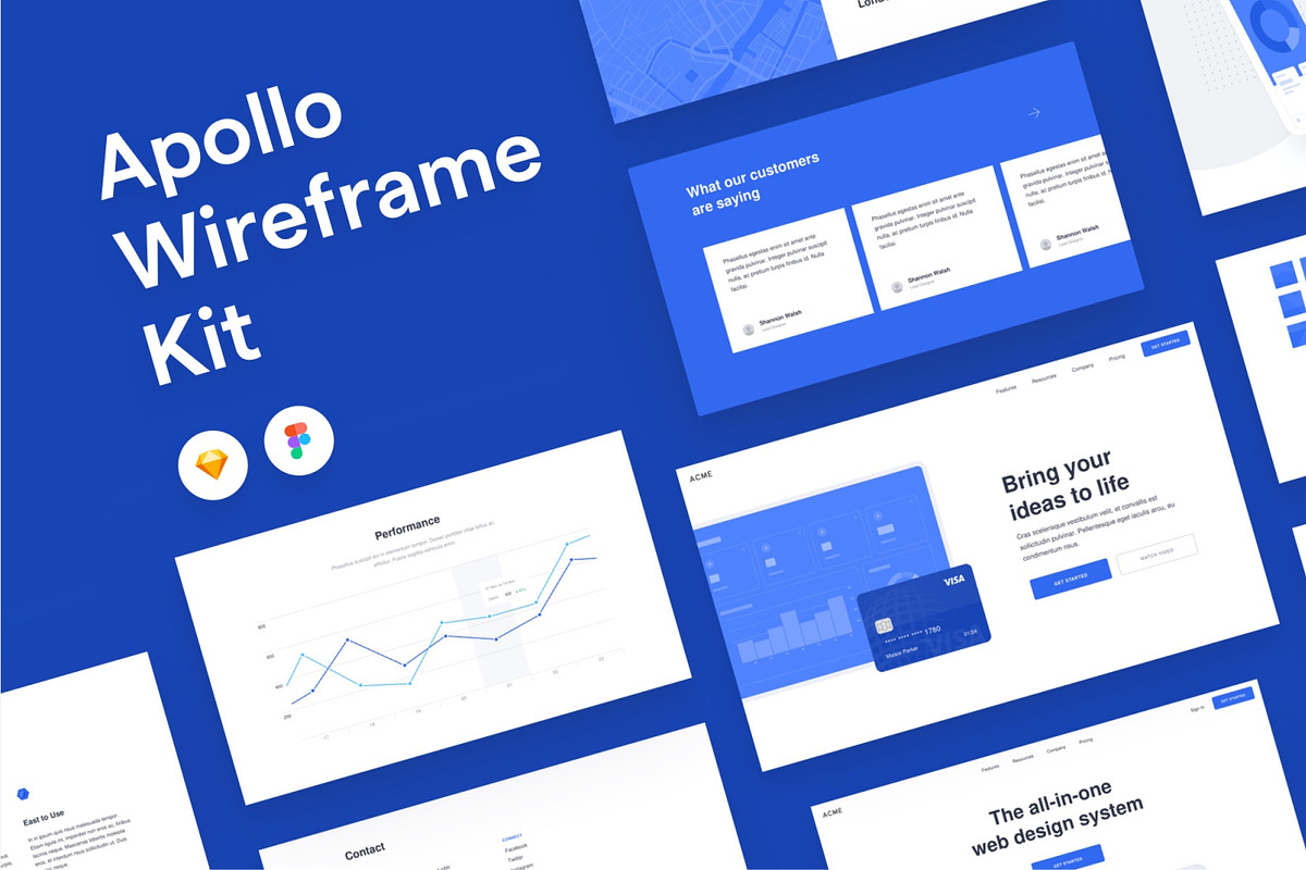Apollo Wireframe UI Kit, a Wireframe Template by CreativeUI (Photo 1 of 10)