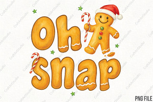 Christmas Gingerbread Man Oh Snap, an Illustration by CraftArtStudio