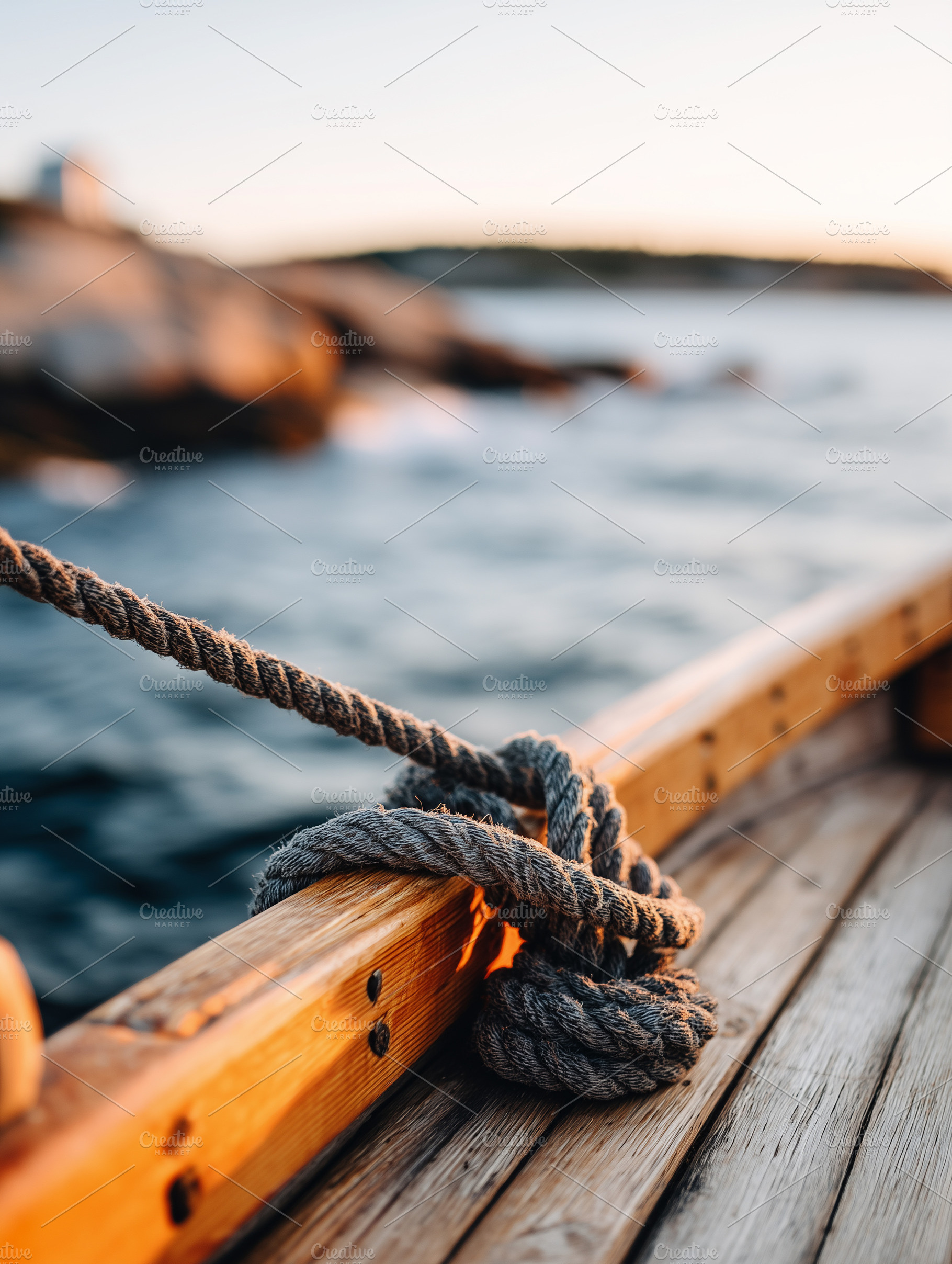 Close up of nautical rope tied to a, a Nature Photo by MistyDay