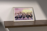 Watercolor Venice Sunset Landscape, an Illustration by Simple Design (Thumbnail 2 of 3)