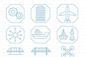 Various icons representing, a Transportation Illustration by ZinetroN