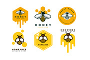 HONEY BEE LOGO & BADGE SET, a Branding & Logo Template by grindstudio (Thumbnail 6 of 13)