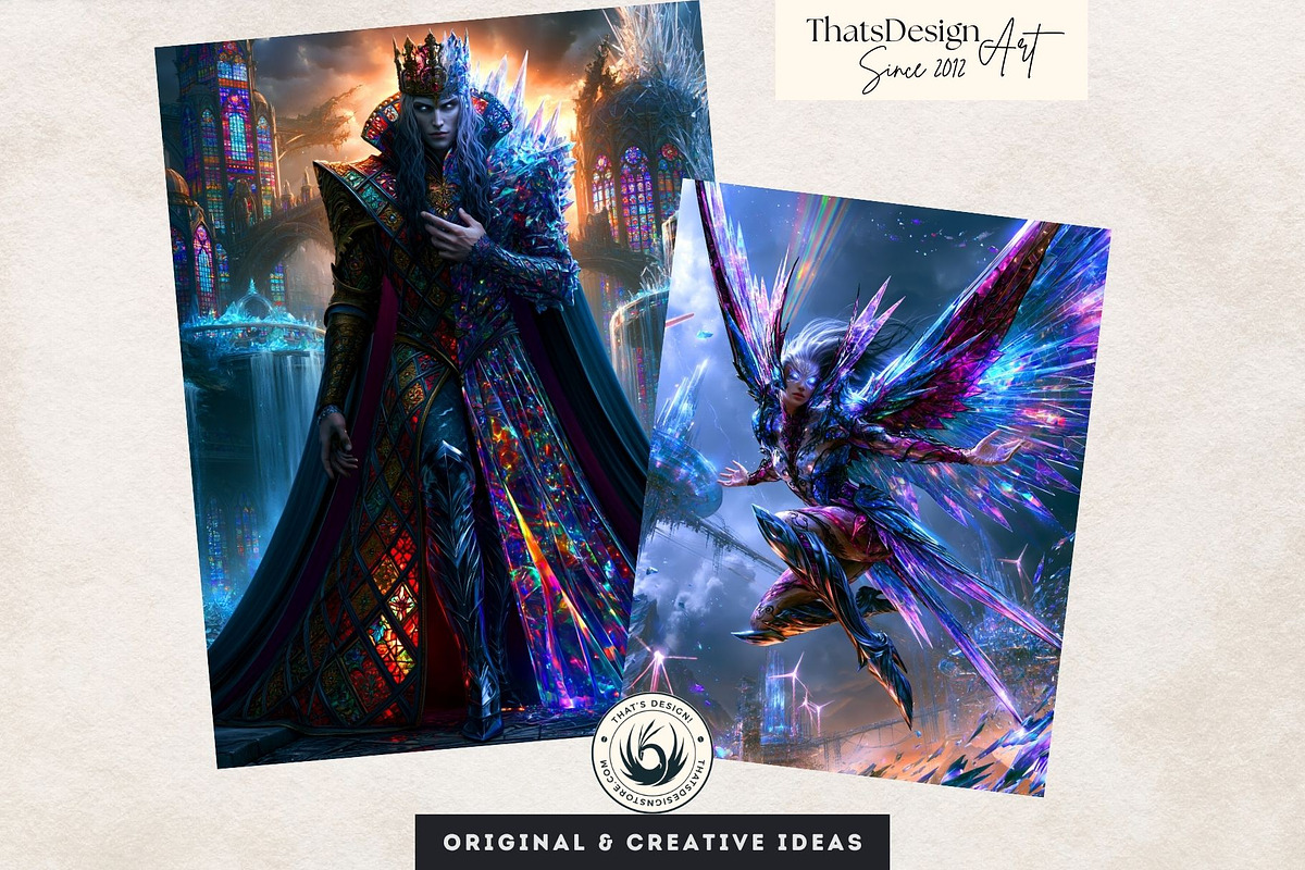 Glassborn Court Stained Glass Papers, a Decorative Illustration by ThatsDesignArt (Photo 14 of 16)