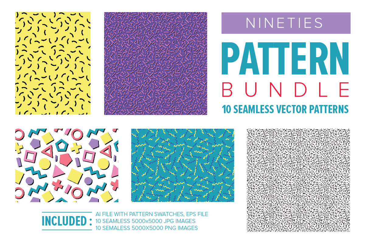 NINETIES Pattern Bundle, a Pattern Graphic by Anugraha Design (Photo 2 of 6)