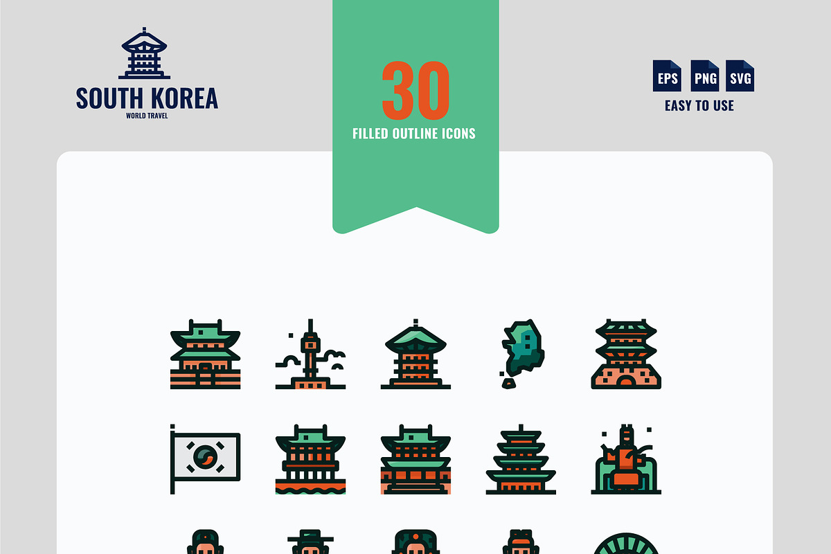 South Korea 90 Icons, a Duotone Icon by Foxyard studio (Photo 4 of 4)