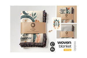 Fold Woven Blanket Mockup