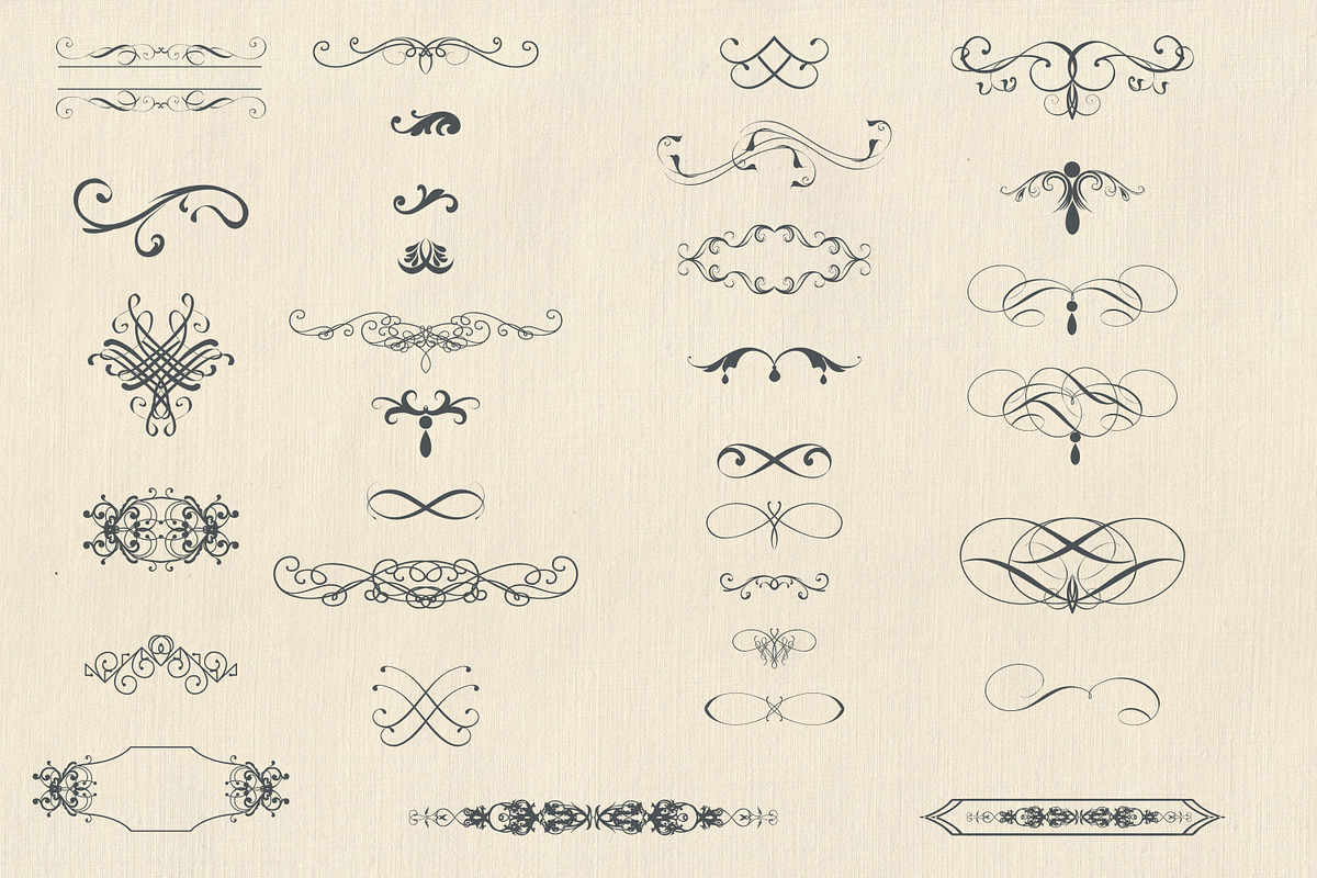 Bundle of vector vintage flourishes, an Object Graphic by FleurArt (Photo 13 of 19)