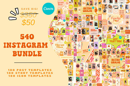 Large Instagram Templates Bundle, a Social Media Template by HellYeahDesigns