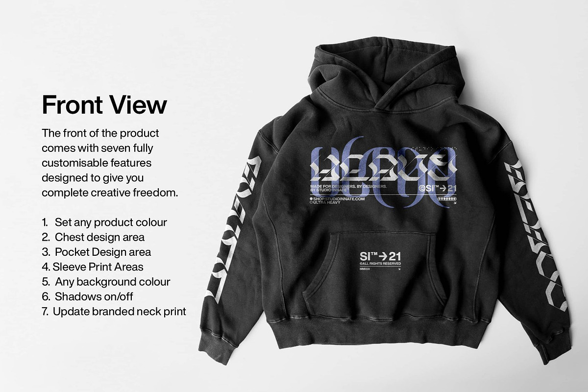 Ultra Heavy Hoodie Mockup, a Hoody Mockup by Studio Innate (Photo 3 of 7)