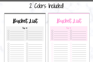 Bucket List Printable - Minimalist