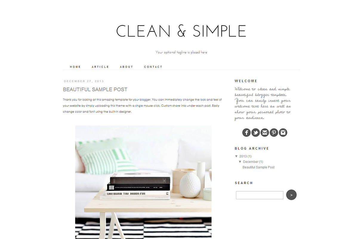 Blogger Template - Clean and Simple, a Templates & Theme by Theme Fashion (Photo 1 of 3)