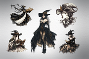 Reading ghost and Victorian witch, an Object Graphic by Invite to Clipart (Thumbnail 3 of 7)