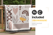 Woven Blanket Mockup, an Apparel Mockup by Mockups Studio (Thumbnail 4 of 9)