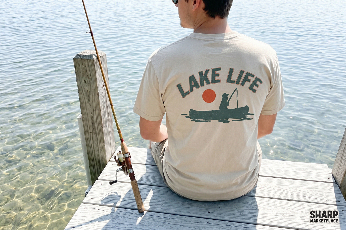 Lake Life Fishing Kayak Sunset, an Object Graphic by SharpMarketplace (Photo 5 of 6)