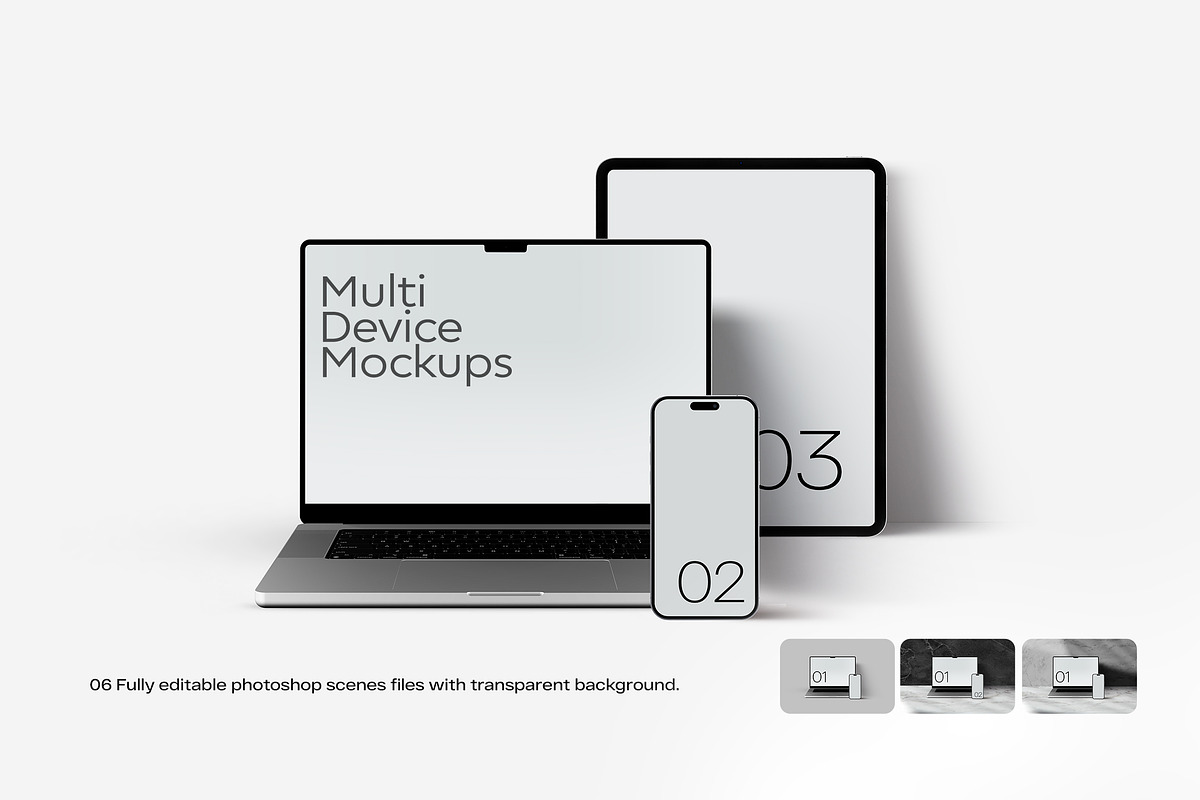 Multi Device Mockup Set, a Device Mockup by Croma Studio (Photo 1 of 6)
