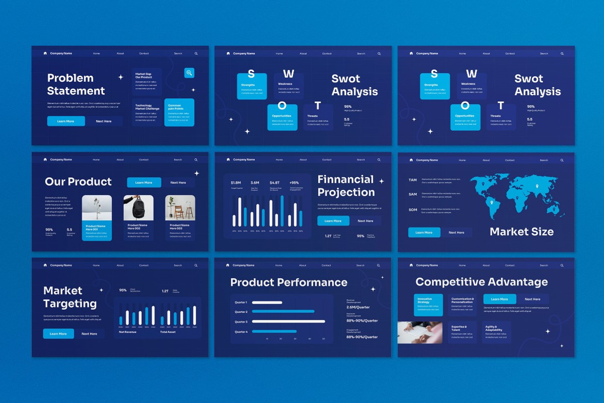 Blue Company Profile PPT, a Presentation Template by graphicook (Photo 6 of 8)