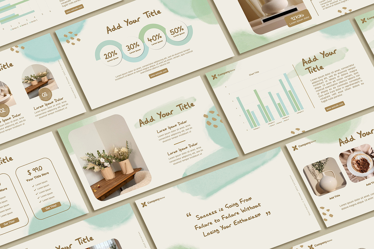 Cute Watercolor PowerPoint Template, a Presentation Template by SKY CREATION (Photo 1 of 6)