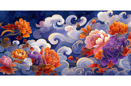 Floral Clouds with Colorful Peonies, a Nature Photo by tilialucida
