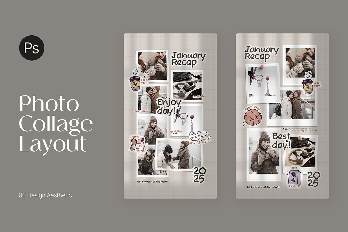 Photo Collage Social Media Template, a Social Media Template by Ghurafa Studio (Photo 1 of 3)