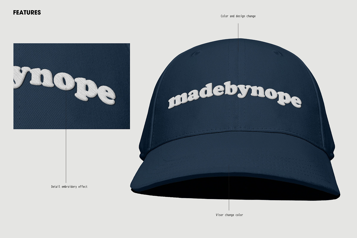 Baseball Caps Hat Mockup Vol 1, a Hat Mockup by made_by_nope (Photo 6 of 29)