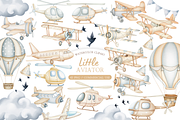 Watercolor Air Transport Clipart, an Illustration by MockupWizard (Thumbnail 1 of 5)
