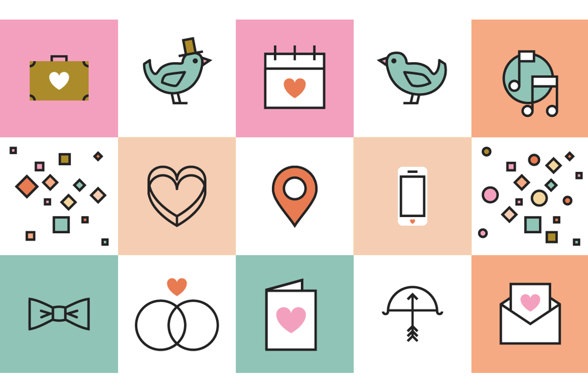 Wedding Icons, an Outline Icon by Marmalade Moon (Photo 4 of 6)