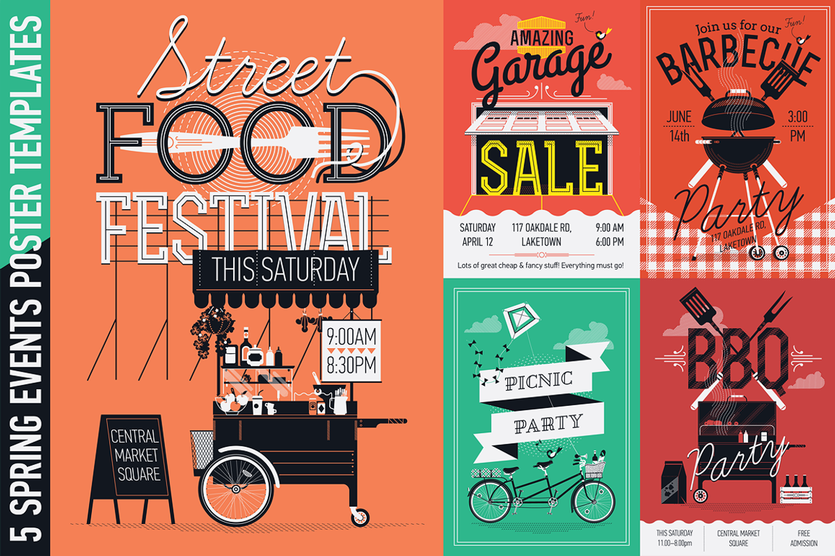 5 Outdoor Event Poster Templates, a Flyer Template by Masha Tace (Photo 1 of 6)