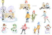 Christmas houses, an Illustration by Love Watercolor Store (Thumbnail 3 of 12)