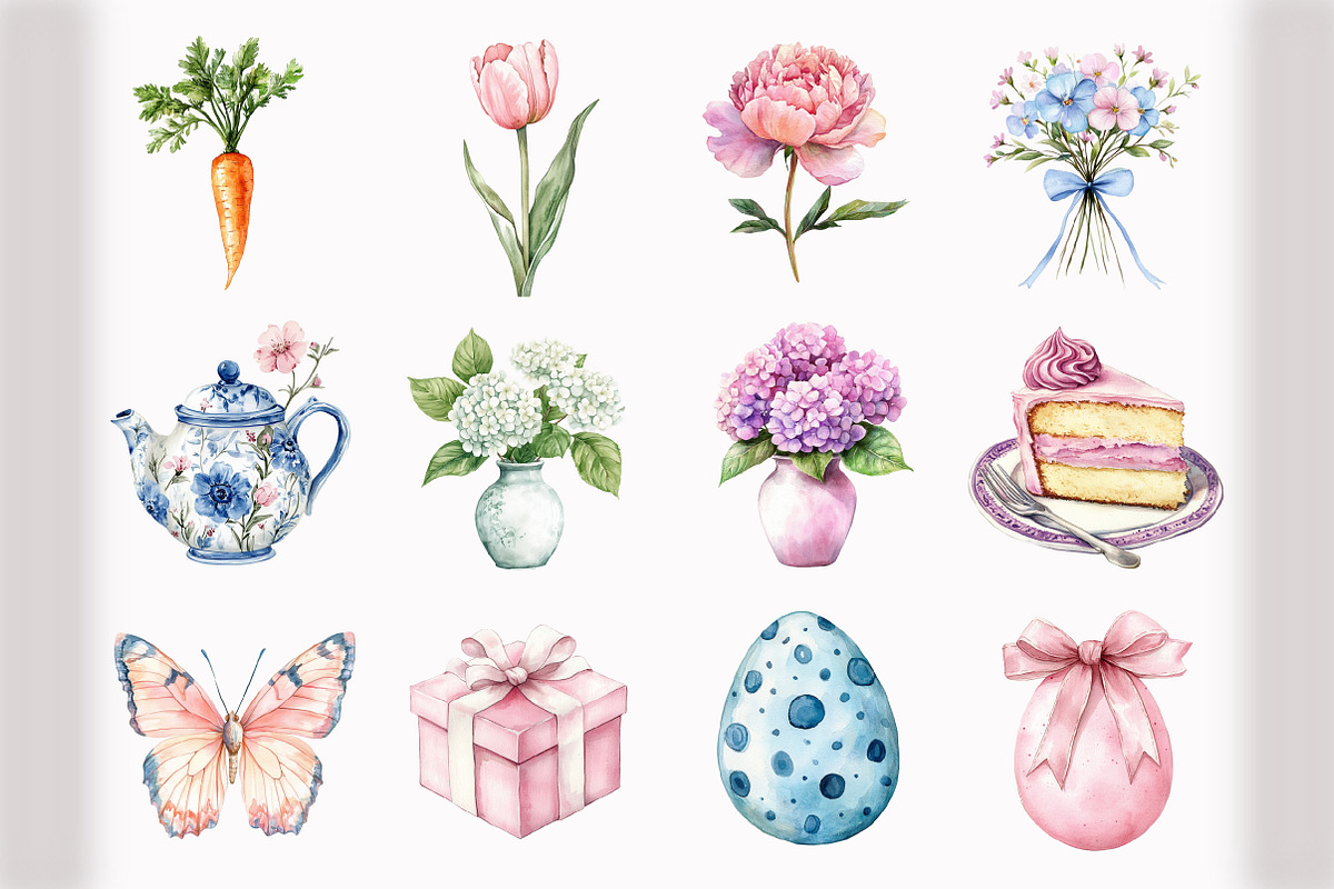 Spring Easter Clipart, an Illustration by Design Market (Photo 3 of 5)