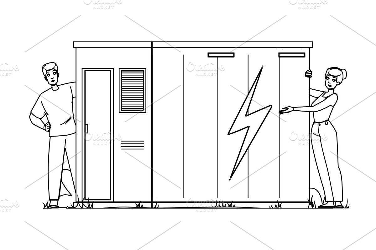 panel renewable energy storage, a Person Illustration by pikepicture